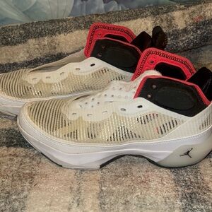 Nike Kids Shoes White and Black with Red Accents